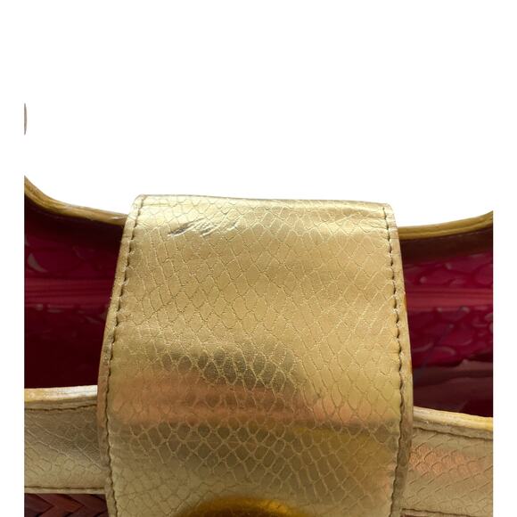 Lilly Pulitzer Woven Straw Tote Bag with Gold Trim - Picture 4 of 12